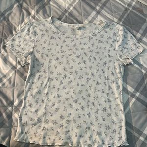 Light Blue Floral Print Shirt